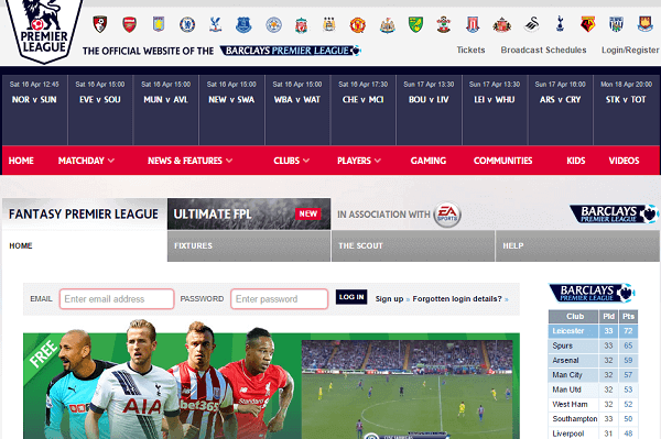 Barclays Premier League Fantasy Football